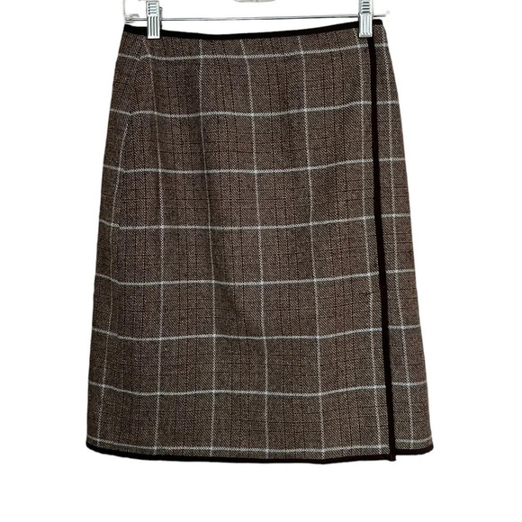 Vintage Wool Blend Plaid Skirt 6 - Picture 1 of 4